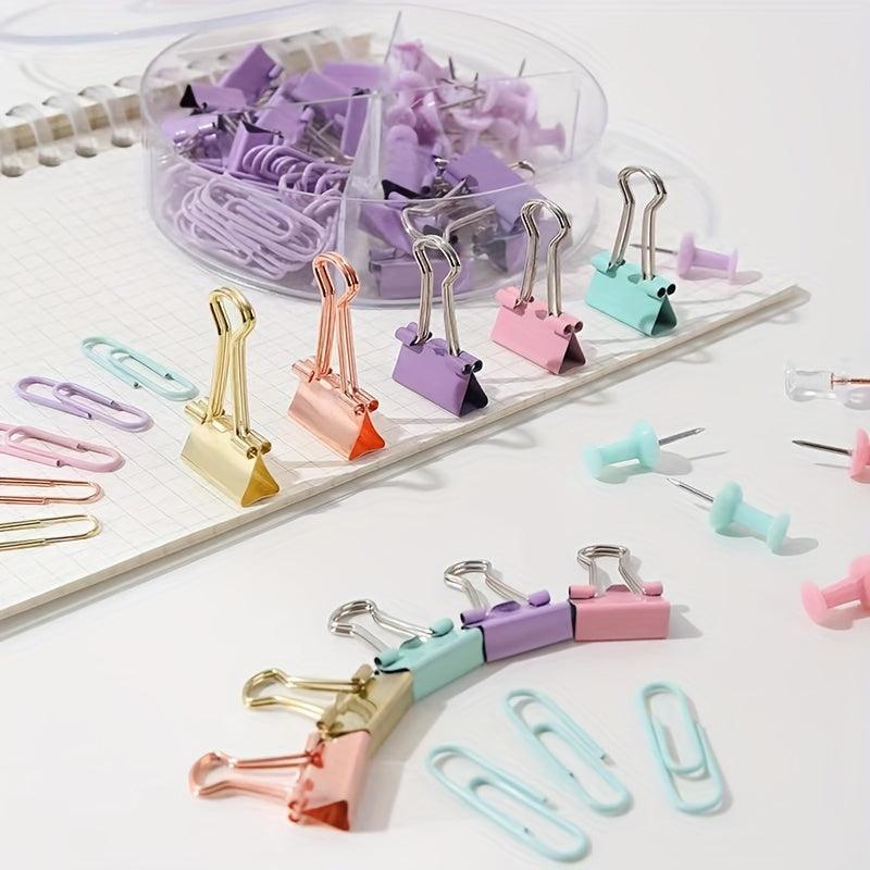 Paper Clip Dovetail Clip Thumbtack Set School Office Supplies