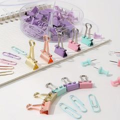 Paper Clip Dovetail Clip Thumbtack Set School Office Supplies