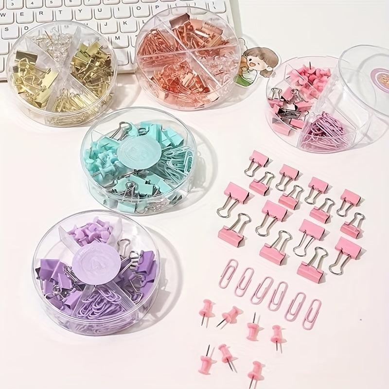 Paper Clip Dovetail Clip Thumbtack Set School Office Supplies
