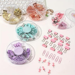 Paper Clip Dovetail Clip Thumbtack Set School Office Supplies