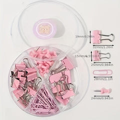 Paper Clip Dovetail Clip Thumbtack Set School Office Supplies