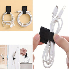 Self Adhesive Snap Hook And Loop Fastener Cable Fixing Artifact