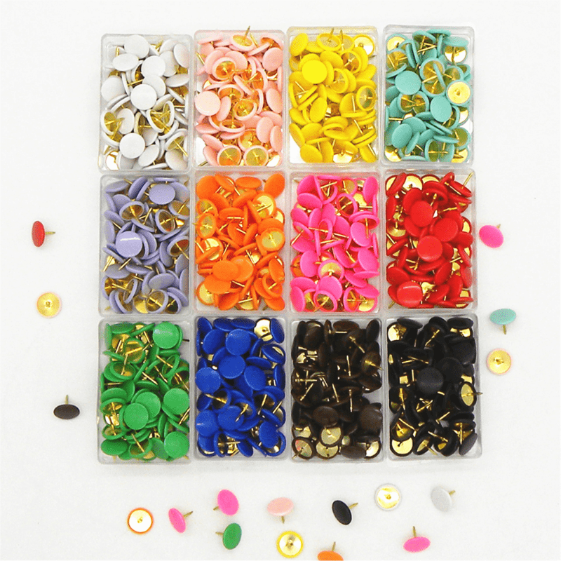 100pcs Colorful Wrapped Pushpins for Home School Office