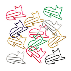 12pcs Colorful Music Note Cat Metal Paper Clip Bookmark