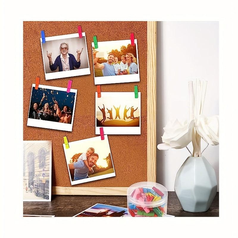 50pcs Wooden Push Pins with Clips for Cork Board Artworks