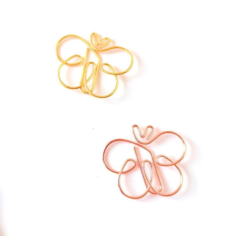 12pcs Cartoon Animals Paper Clips - Bees, Butterflies Office Bookmarks