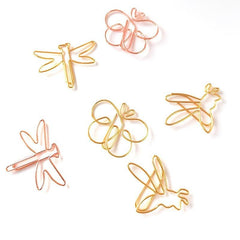 12pcs Cartoon Animals Paper Clips - Bees, Butterflies Office Bookmarks
