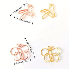 12pcs Cartoon Animals Paper Clips - Bees, Butterflies Office Bookmarks