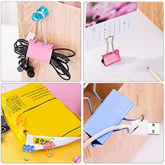 24pcs Multicolor Binder Clips Medium Mini Binder Clips Combination