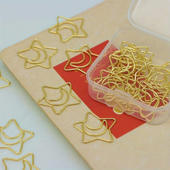 30pcs Creative Paper Clip Bookmark Universal Pin Golden Funny Paper Clip