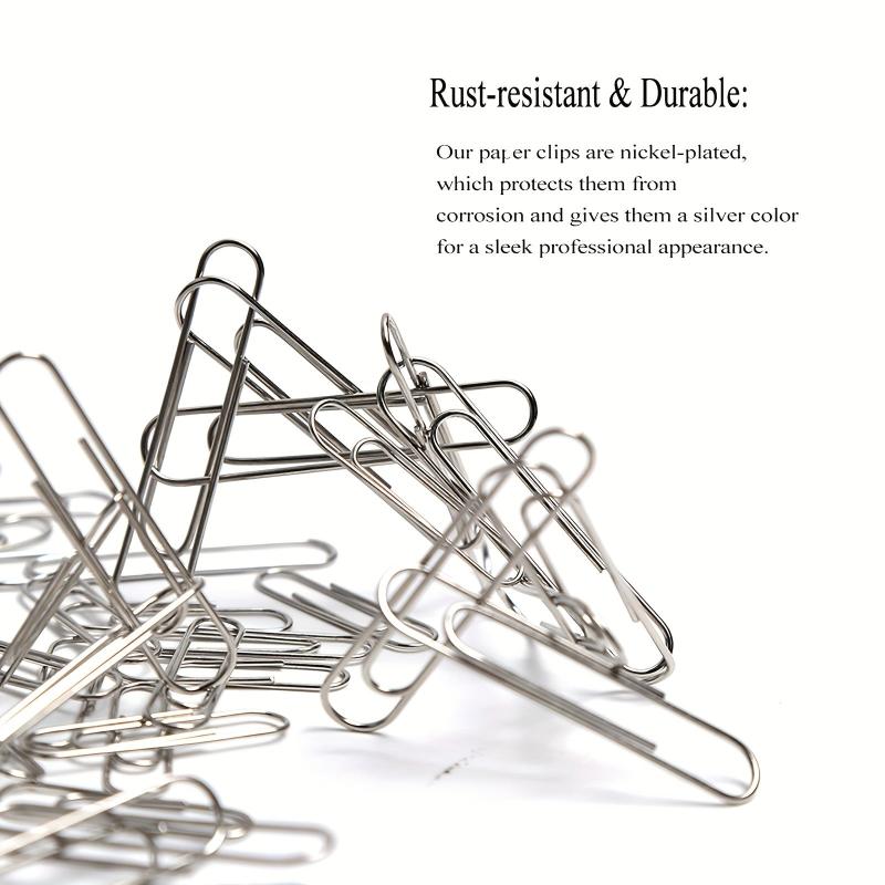 600pcs Silvery Paper Clips 28mm/33mm/50mm Reusable Office & School Supplies