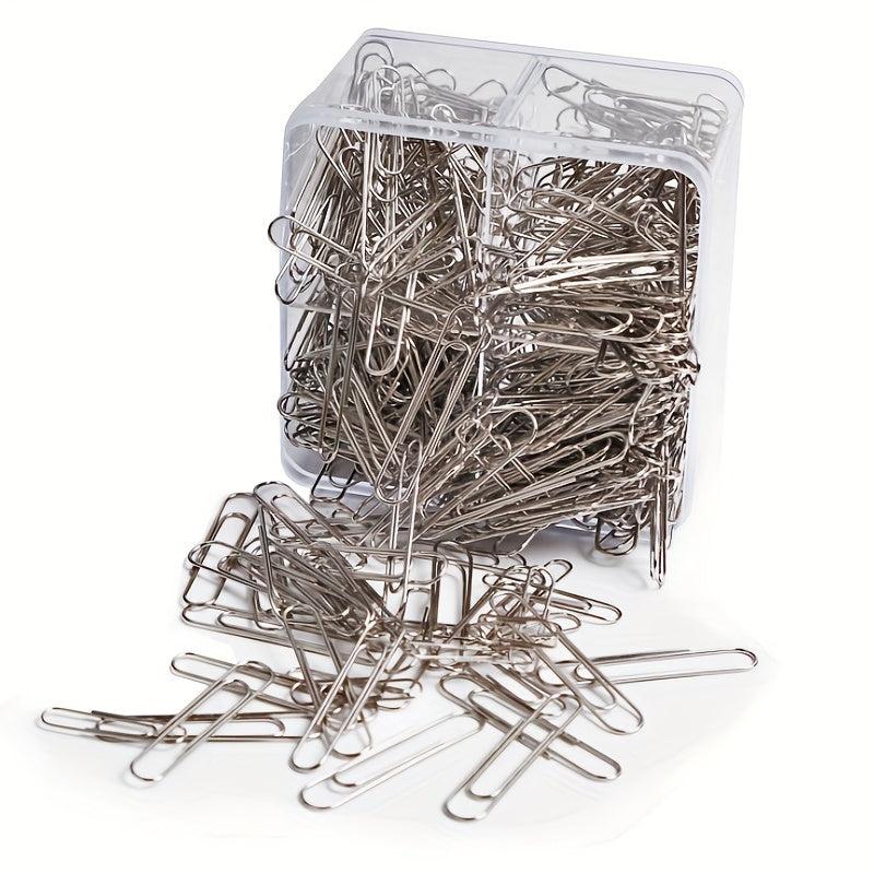 600pcs Silvery Paper Clips 28mm/33mm/50mm Reusable Office & School Supplies