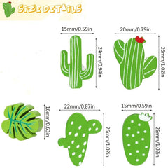 30pcs Wooden Cactus Plants Push Pins Decorative Leaf Thumb Tack
