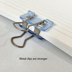 15pcs Clear Candy Binder Clip Metal Office Bill Clip Student Mixed Pack