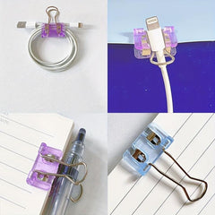 15pcs Clear Candy Binder Clip Metal Office Bill Clip Student Mixed Pack
