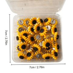 30pcs Sunflower Push Pins for Notice Board Cork Board Paper Photo Wall