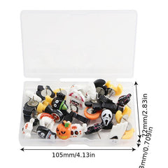 Halloween Skull Pumpkin Decoration Push Pin Box 30pcs Funny DIY Decorative Pin