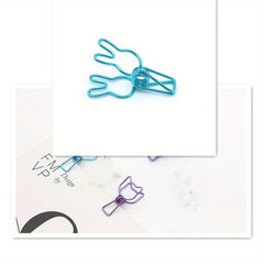 10pcs Rabbit & Cat & Heart Paper Clips Desk Organizers Office Supplies
