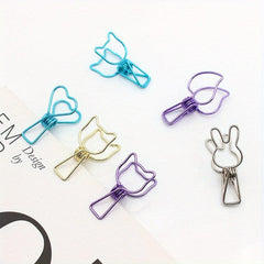 10pcs Rabbit & Cat & Heart Paper Clips Desk Organizers Office Supplies