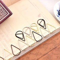 30pcs Drop Shaped Paper Clips Metal Bookmark Office Supplies