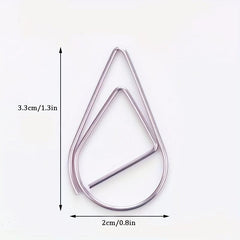 30pcs Drop Shaped Paper Clips Metal Bookmark Office Supplies