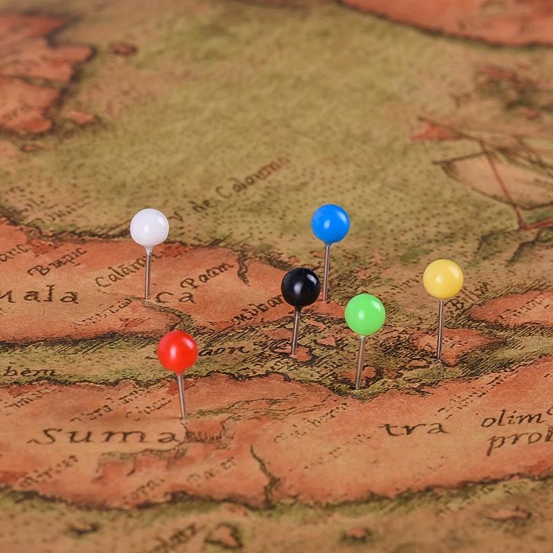 Thasungo Push Pins Map Tacks 10 Assorted Colors Round Head