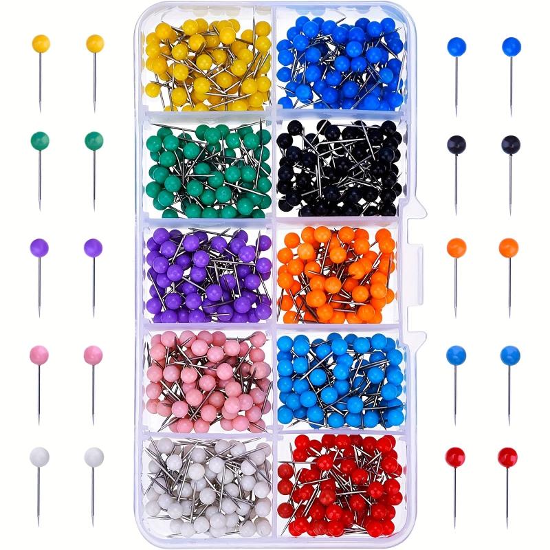 Thasungo Push Pins Map Tacks 10 Assorted Colors Round Head