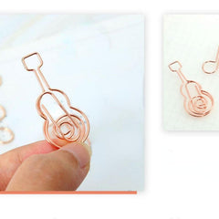 20pcs Guitars Metal Paper Clips Bookmarks Office School Stationery Accessory
