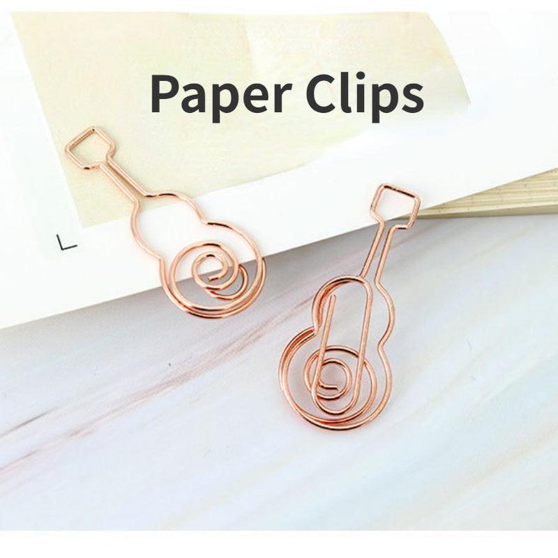 20pcs Guitars Metal Paper Clips Bookmarks Office School Stationery Accessory