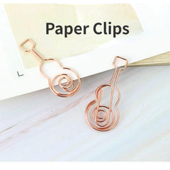 20pcs Guitars Metal Paper Clips Bookmarks Office School Stationery Accessory