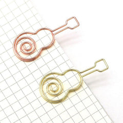 20pcs Guitars Metal Paper Clips Bookmarks Office School Stationery Accessory
