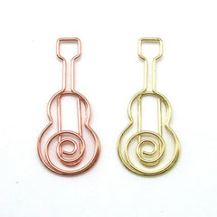 20pcs Guitars Metal Paper Clips Bookmarks Office School Stationery Accessory