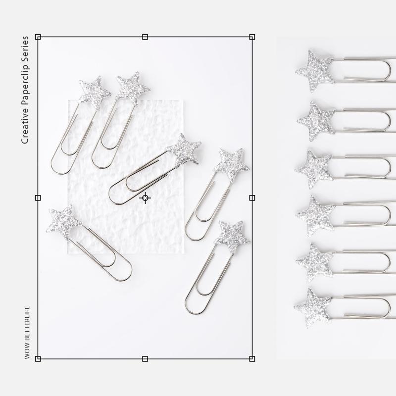 100mm Christmas Star Jumbo Paperclip Set