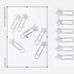 100mm Christmas Star Jumbo Paperclip Set