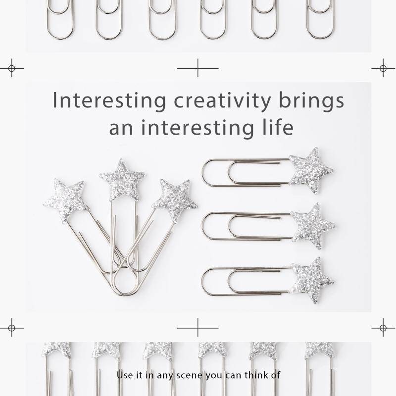 100mm Christmas Star Jumbo Paperclip Set