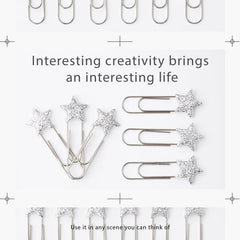 100mm Christmas Star Jumbo Paperclip Set