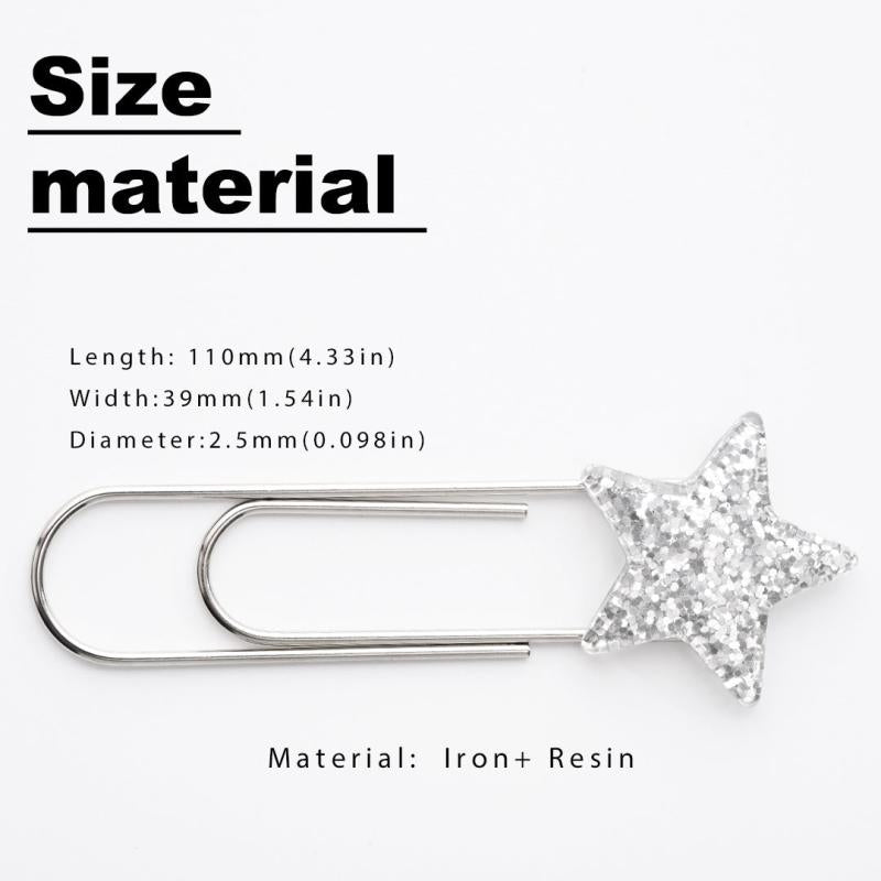 100mm Christmas Star Jumbo Paperclip Set