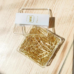 100pcs Golden Paper Clips 28MM Office Paper Clips Rust-proof Durable