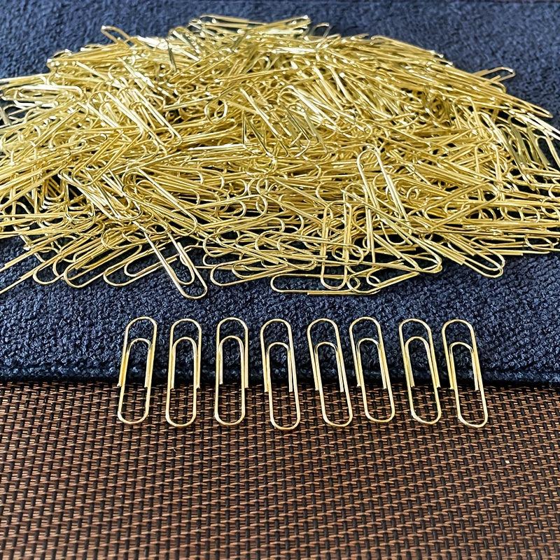 100pcs Golden Paper Clips 28MM Office Paper Clips Rust-proof Durable