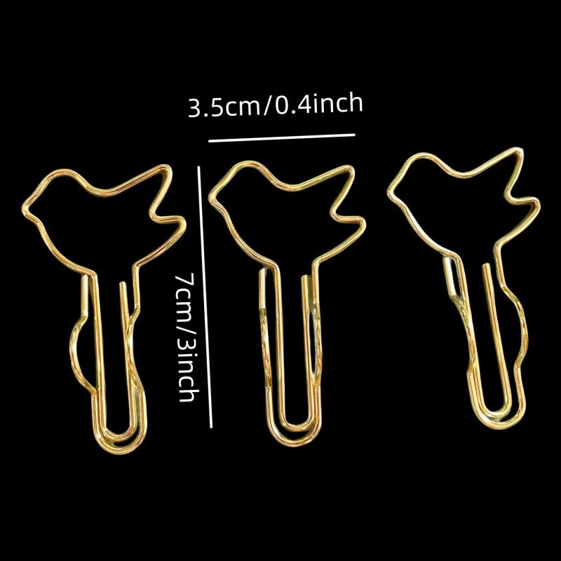 2pcs Metal Drop Arrow Bird Pen Clips For Notebook Books