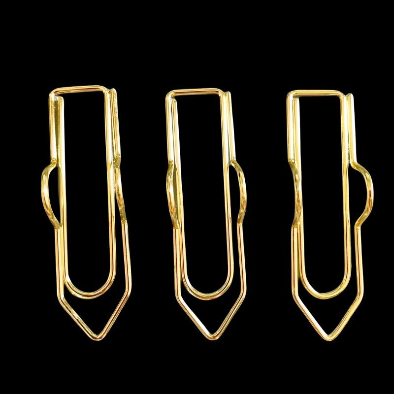 2pcs Metal Drop Arrow Bird Pen Clips For Notebook Books