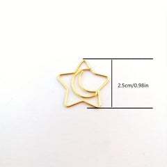 Golden Paper Clip Star Moon Clip Creative Mini Cartoon Paper Clip