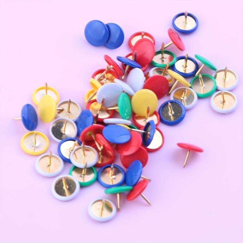 60 Assorted Colors Thumb Tacks Plastic Push Pins Office School Supplies