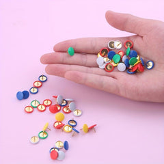 60 Assorted Colors Thumb Tacks Plastic Push Pins Office School Supplies