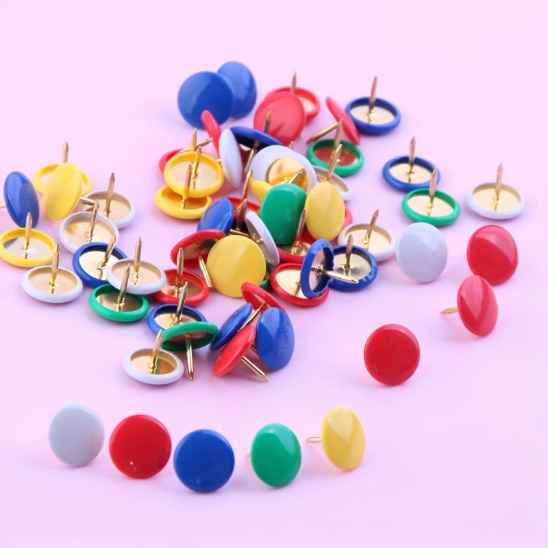 60 Assorted Colors Thumb Tacks Plastic Push Pins Office School Supplies