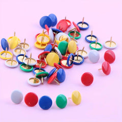 60 Assorted Colors Thumb Tacks Plastic Push Pins Office School Supplies