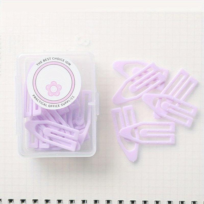 20pcs Macaron Boat Type Paper Clip Small Fresh Creative Box Size Pin Metal