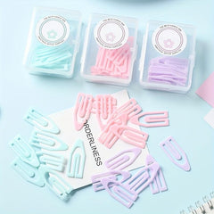 20pcs Macaron Boat Type Paper Clip Small Fresh Creative Box Size Pin Metal