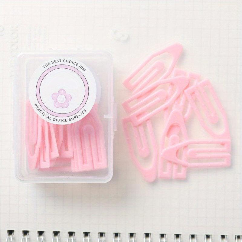 20pcs Macaron Boat Type Paper Clip Small Fresh Creative Box Size Pin Metal
