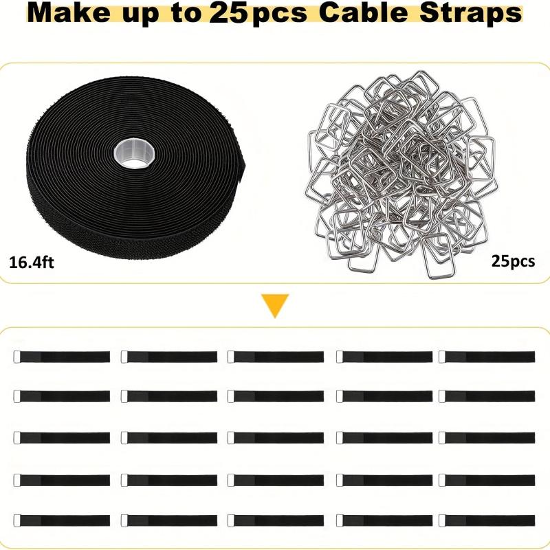 Adjustable Fastening Cable Strap with 25 Metal Buckles - 54cmx16'
